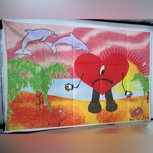 Bad Bunny Backdrop Photo Booth 3x5ft